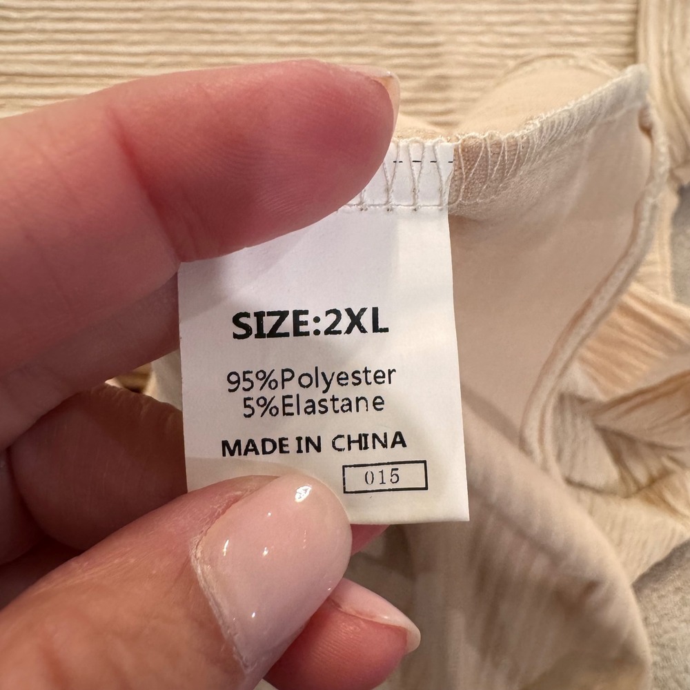 NWT Neutral Textured Shift Dress Coastal Quiet Luxury Minimalist Resort 2XL - Picture 8 of 10